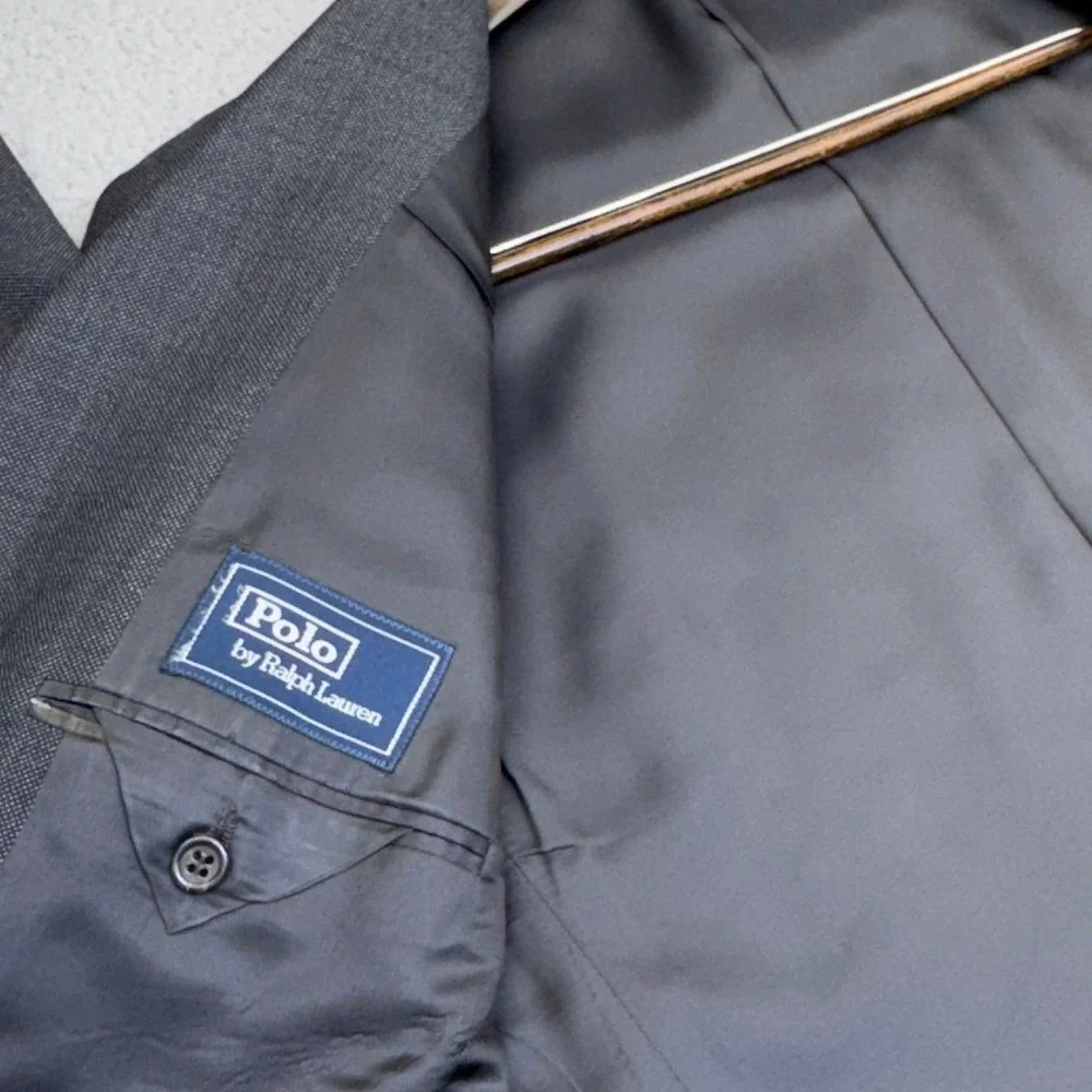 Polo Ralph Lauren Blazer Mens 44R Gray Extrafine Wool Sport Coat Jacket Italy 3B